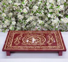Large Sitting Stool Wooden Bajot Hand Painted Patla for Pooja Chowki Low Stool picture