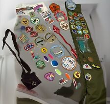 Boy Scott Sash With Many Merit  Patches Plus Brownie Purse. picture