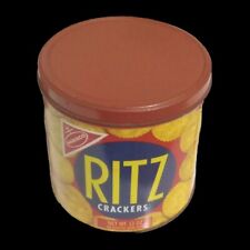 VINTAGE 1977 NABISCO RITZ CRACKERS 13OZ. ROUND TIN CAN WITH LID Made in USA🇺🇸  picture