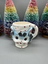 Vintage ceramic kitsch big eye Blue kitty cat Miss Priss Like Parma Japan Mug picture