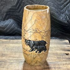 Black Bear Vase Cabin Décor Cottage Resin 8 1/2