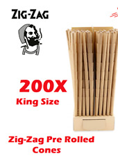 Zig-Zag King Size Unbleached Pre rolled Cone 200 Cones + Free Lighter picture