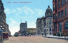 BLOOMINGTON IL - Main Street Postcard - 1914 picture