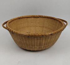 Vintage Round Handled Basket w/ Wood Base Nantucket picture