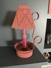 Vintage Tin Candle Stick Holder with Punched Tin Shade picture