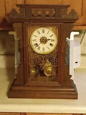 AMERICAN WRINGER CO. ECLIPSE KITCHEN CLOCK WITH ALARM/ KEY RUNNING CIRCA 1900s picture