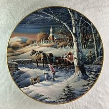 ALMOST HOME Plate Terry Redlin Annual Christmas Collection Horses Sleigh MIB COA picture
