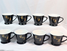 Tom & Jerrys Tea Cup Set 1940s Punch Bowl Cups 8 Pieces Chefsware Black & White picture