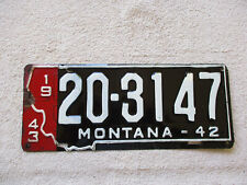 1942 Montana License Plate # 20-3147 w/1943 Year Tab (Valley County) picture