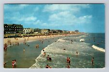 Virginia Beach VA-Virginia, People Swimming at the Beach, Vintage Postcard picture