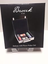 Brouk & Co Deluxe 100 Piece Poker Set With Carrying Case New in Box  picture