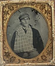 Expressive 1/6 Plate Ambrotype of Man with His Arm in a Sling picture