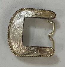 Montana Silversmith Silverplated Floral Belt Buckle Western Cowboy VINTAGE picture