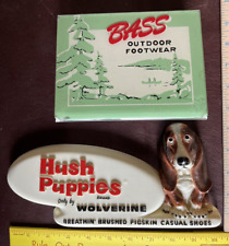 Vintage Hush Puppies & Bass Shoes Counter Store Display Basset Hound No Comps picture