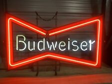 Vintage  BUDWIESER Bow Tie Neon Beer Advertising Sign Bud Bar Large 36