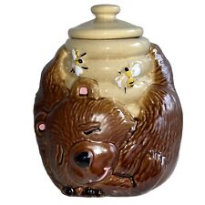 Vintage McCoy Honey Bear Cookie Jar Sleeping Bear Honey Pot Bees USA  Ceramic picture