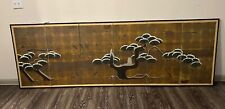 VINTAGE JAPANESE TRADITIONAL SIGNED 6 PANEL HAND PAINT BYOBU picture