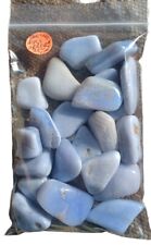 🔥 BLUE LACE AGATE TUMBLED 21 PC 282GR MINERAL DISPLAY CRAFTS LAPIDARY  picture
