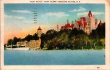 Thousand Islands New York Boldt Castle Yacht 1930s Vintage Postcard picture