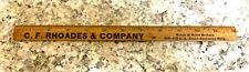 Vintage Pre-1950 C.F Rhoades & Co Wood Adv Ruler; Los Angeles Stock Exchange  picture