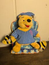 Mattel 1998 Disney Winnie the Pooh Plush Bedtime  Striped Pajamas Night Cap 8