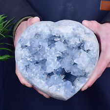 10.64LB Natural Blue Celestite Crystal Geode Cave Mineral Specimen Healing picture