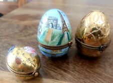 Three Peint Main Limoges Porcelain Eggs picture