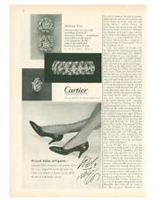 1962 Cartier Bracelet Ear Clips Ring PRINT AD Lord & Taylor Alligator Shoes picture