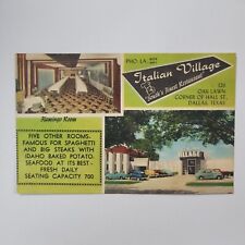 Texas Dallas Italian Village Restaurant Flamingo Room Hall Street Cars Postcard picture