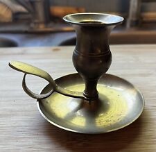 Vintage Solid Brass Chamberstick Candle Holder picture