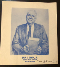 U.S. Senator Sam Ervin Jr. Watergate Autograph Paper Photo Signed Richard Nixon picture