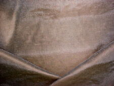 8-1/2Y DONGHIA PEAT BROWN GOLD TEXTURED LINEN SILK DRAPERY UPHOLSTERY FABRIC  picture