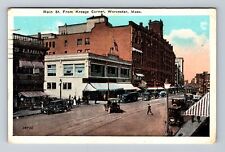 Worcester MA-Massachusetts, Main St From Kresge Corner, Vintage Postcard picture