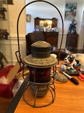 Antique Armspear Manufacturing Co 1925 New York Railroad Lantern Stamped Red picture