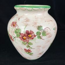 Vintage Made in Germany 5 inch Vase Hand Painted Floral Red and Green Excellent picture
