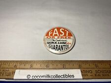 Vint 1980's Pin Back Button Mr Goodwrench Quick Lube plus Fast or Free Guarantee picture