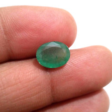 Unique Zambian Emerald Oval Shape 2.70 Crt Fabulous Green Faceted Loose Gemstone picture
