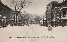 Main Street View Lee Massachusetts 1915 Snowfall Lots for Sale RPPC Postcard picture