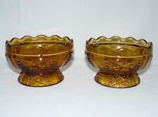 Amber Glass Set Of 2 Candle Holders 3