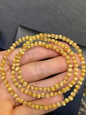 Natural Gold Rutilated Quartz Crystal Round Beads Wealth Bracelet 4mm AAAAA picture