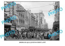 OLD LARGE PHOTO BRISBANE QUEENSLAND QUEEN STREETS c1957 picture