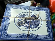 Johnson Brothers Blue Willow Cork-Backed Placemat set Lot Of 4 picture