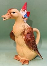 Unieboek David the Gnome Riding Duck Pitcher by Quon Quon in Japan, Vintage 1979 picture