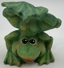 Vintage Ceramic Frog Figurine Doing a Handstand picture