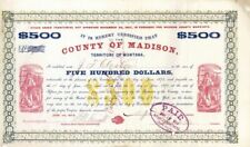 County of Madison, Territory of Montana - $500 Bond - General Bonds picture