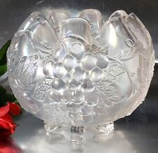 Antique Dugan Iridescent Carnival Glass Grape Footed Rose Bowl Vase Early 1900s picture