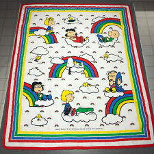 PEANUTS Rainbow Quilted Baby Blanket Snoopy Charlie Brown Woodstock picture