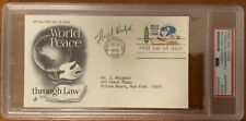THURGOOD MARSHALL SIGNED FIRST DAY COVER PSA CERTIF World Peace Through Law 1975 picture
