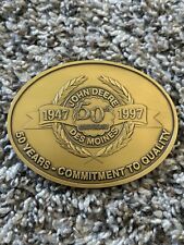 John Deere Des Moines Works 50th Anniversary Brass Medallion Limited 2575/3000 picture