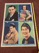 OLD HOLLYWOOD RARE original color portrait 4/28/40 Ed G Robinson Meredith DelRio picture